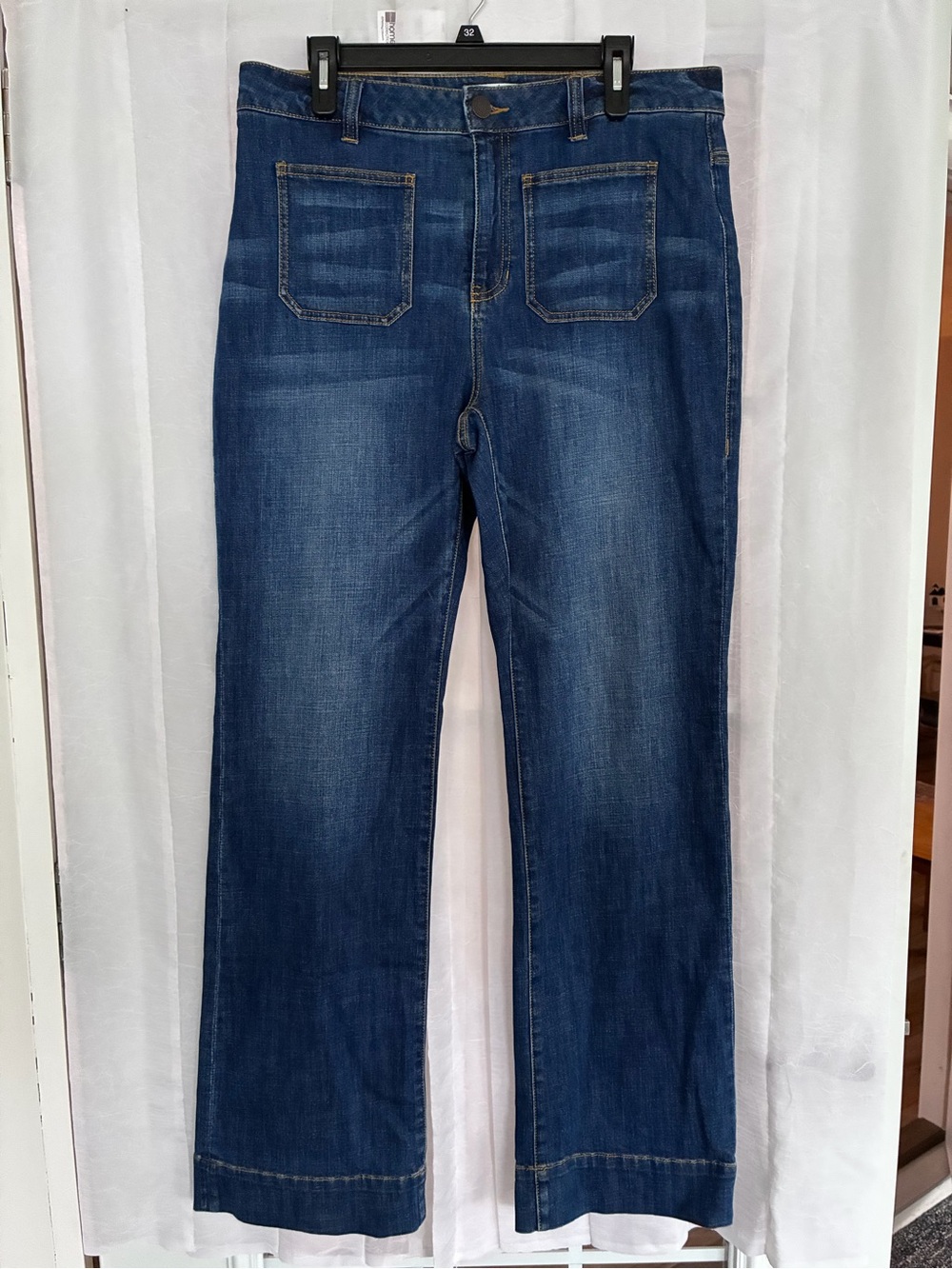CAbi Women's Dark Blue Wide Leg Jeans